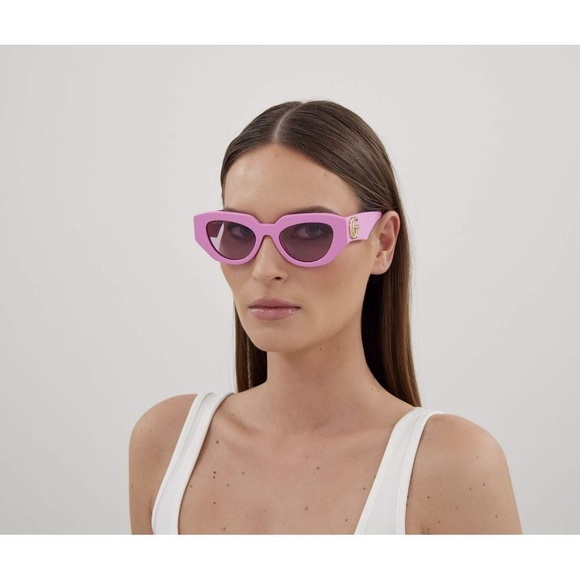 NEW GUCCI SUNGLASSES GG1421S 004 WOMEN PINK OVAL EYEWEAR - Picture 5 of 12